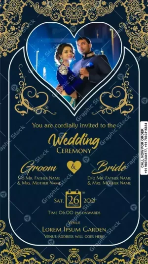 Heart Frame Wedding Invitation – Digital & Printed Card by Graphic Stock