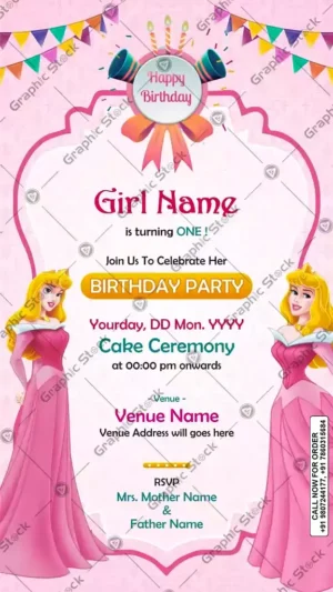 Ultimate 2-in-1 Princess Birthday Card, Custom Princess-Themed Birthday, Princess-Themed Birthday eCard - Digital & Printable Invitation for Girl's Birthday Party