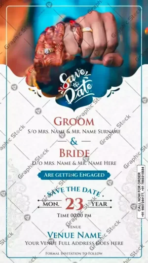 Save the Date Invitation, Save the Date Wedding Invitation Card - Digital & Printable Invitation for Wedding and Engagement