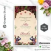 Caricature Wedding Ceremony Invitation Card Design with Couple Illustration – Code GS-C168
