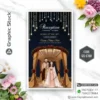 Caricature Wedding Reception Invitation with Couple Illustration – Code GS-C168