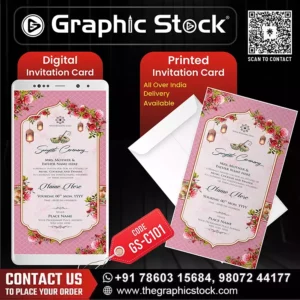 Elegant Pink Floral Sangeet Ceremony Invitation – Digital & Printable (GS-C101)
