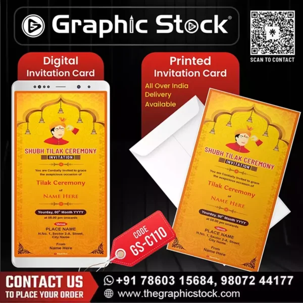 Traditional Yellow Tilak Invite – GS-C110