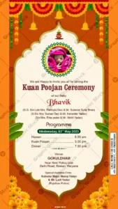 Elegant Traditional Kuan Poojan Ceremony Invitation ā GS-C117