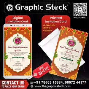 Elegant Traditional Kuan Poojan Ceremony Invitation – GS-C117