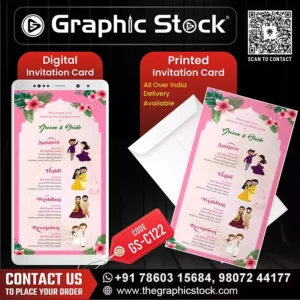 Pink Multievent Wedding Invitation Card – GS-C122