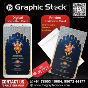 Custom Mata Ki Chowki Invitation Card – GS-C124