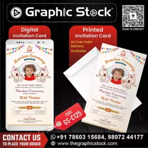 Cartoon Mundan Ceremony Invitation Card – GS-C125