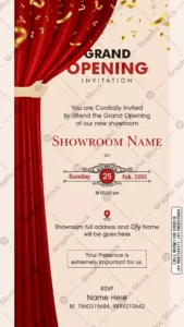 Red Curtain Grand Opening Invitation Card ā GS-C136