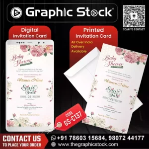 Floral Baby Shower Invitation Card – GS-C137