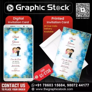Blue Theme Wedding Invitation Card – GS-C138