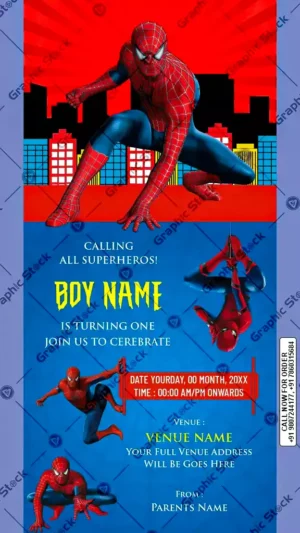 Spiderman Birthday Invitation Card – GS-C145