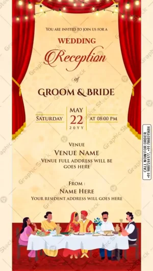 Elegant Wedding Reception Invitation Card – GS-C164