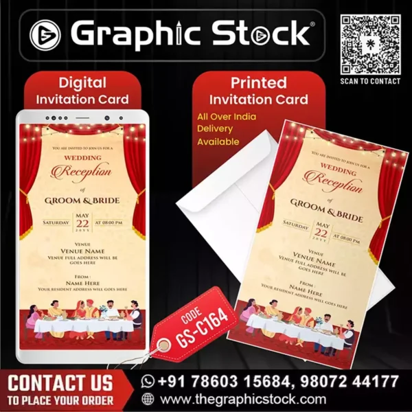 Elegant Wedding Reception Invitation Card – GS-C164