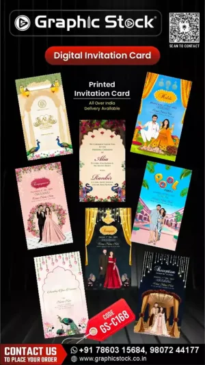 Multi-Event Caricature Wedding Invitation Card with Caricatures – GS-C168
