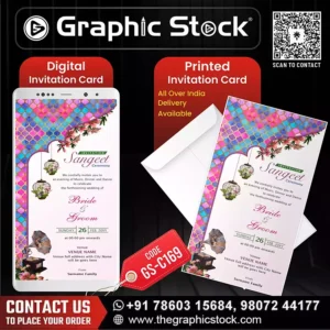 Colorful Sangeet Ceremony Invitation Card – GS-C169