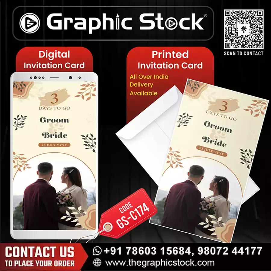 Wedding Countdown Days to Go Invitation Card – GS-C174