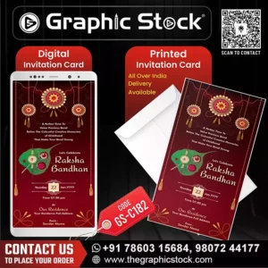 Raksha Bandhan Maroon Invitation Card – Maroon Theme – GS-C182