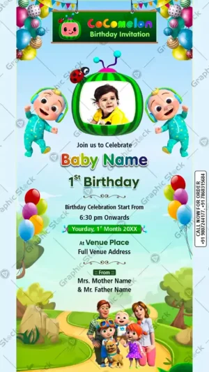 CoComelon Birthday Invitation Card – GS-C188