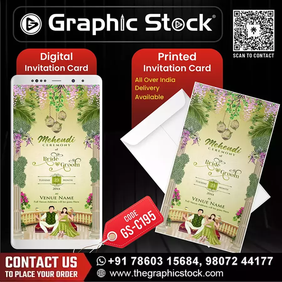 mehendi invitation luxury card
