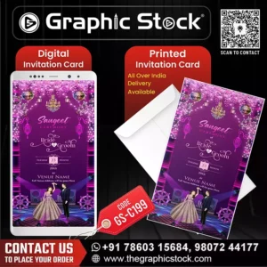 Sangeet Ceremony Invitation with Caricature card ā GS-C199