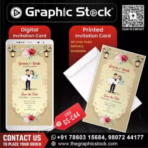 Elegant Floral Save The Date Wedding Invitation – GS‑C44