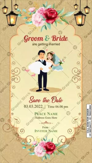 Elegant Floral Save The Date Wedding Invitation – GS‑C44