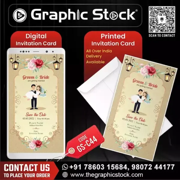 Elegant Floral Save The Date Wedding Invitation – GS‑C44
