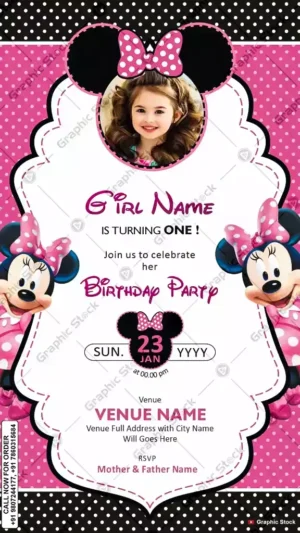 Minnie Mouse Birthday Invitation for Girls ā GS-C72