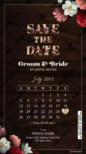 Rustic Wood Floral Save the Date Invitation – GS-C81