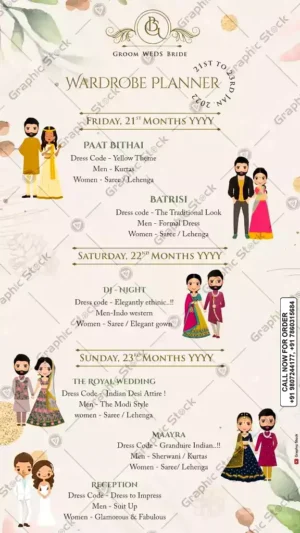 Premium Wedding Wardrobe Planner Invitation Card – GS-C84