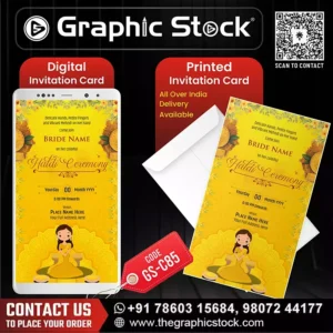 Vibrant Elegant Haldi Ceremony Invitation Card – GS-C85
