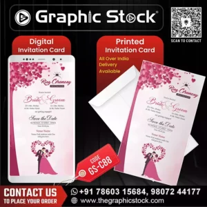 Elegant Pink Romantic Ring Ceremony Invitation Card – GS-C88