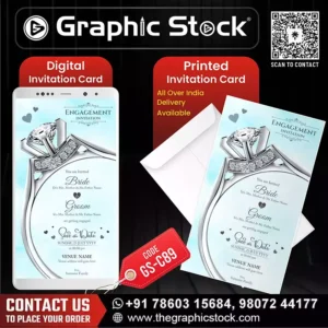 Luxury Diamond Ring theme Engagement Invitation Card – GS-C89