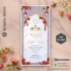 Luxury Wedding Ceremony Invitation Card Design with Elegant Floral and Lanterns – Code GS-C103