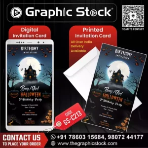 Halloween Birthday Invitation Card for Boy or Girl – GS-C213