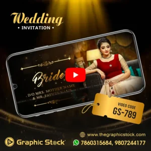Golden Black Wedding Video Invitation Making Service
