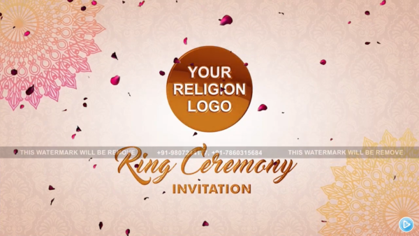 Pink Ring Ceremony Engagement Invitation