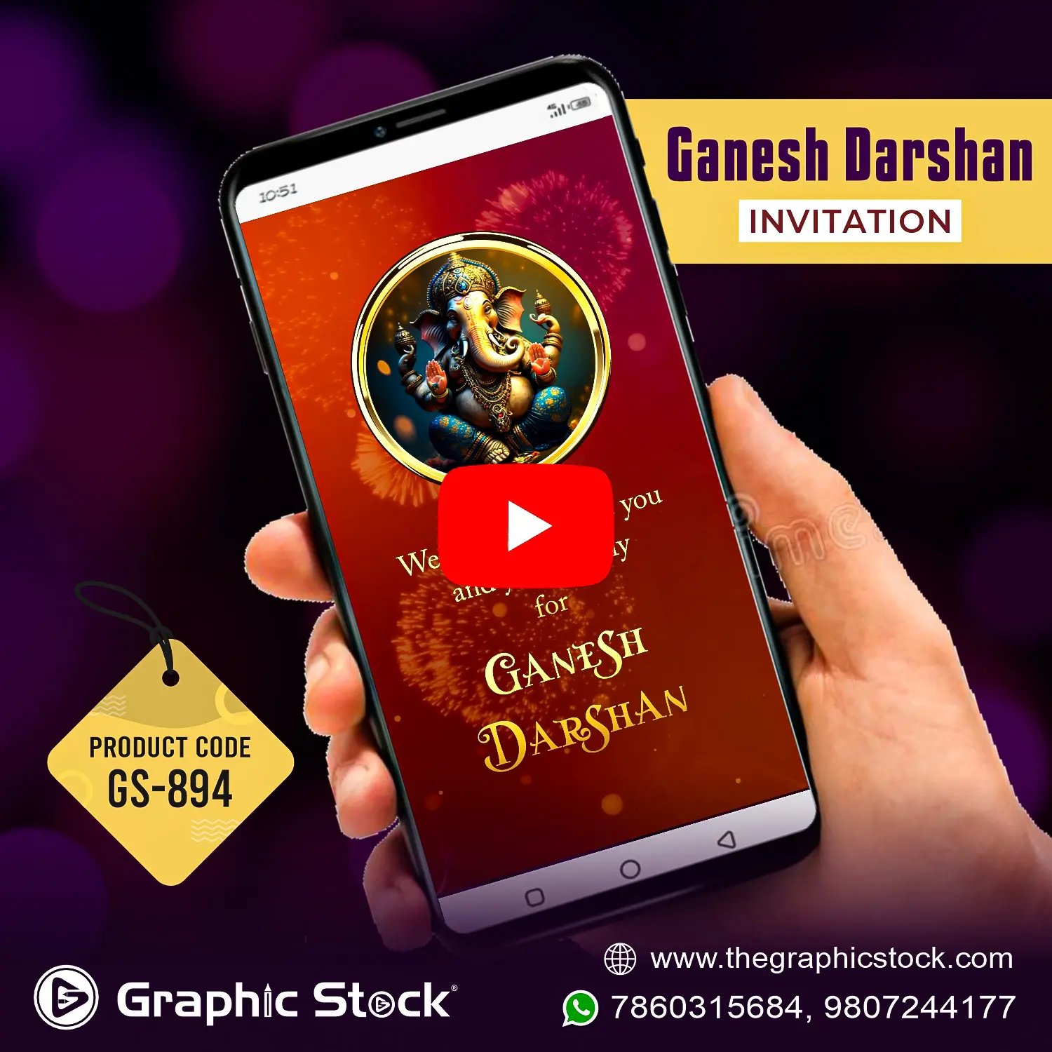 Ganesh Visarjan & Ganesh Poojan invitation video GS-894