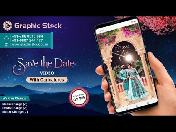 Luxury Save the Date Invitation Video with Couple Photo – GS-885