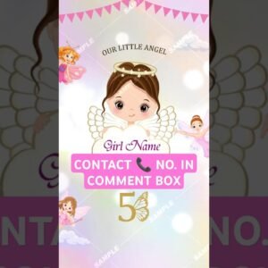 Butterfly theme girl birthday invitation video angel birthday invite GS-899