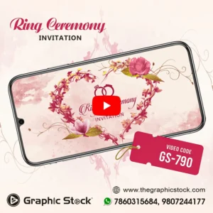 Ring ceremony invitation video engagement WhatsApp invite GS-790