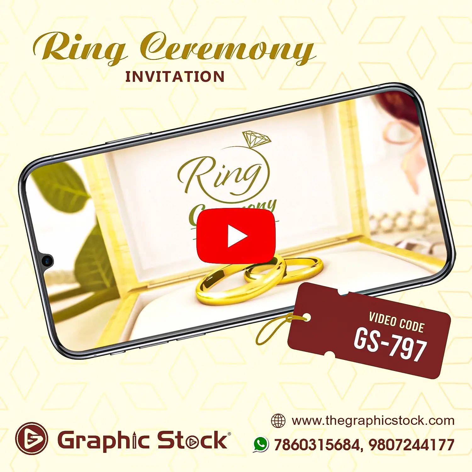 Engagement Invitation Video Card with Bride and Groom Photo – GS-797