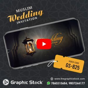 Muslim Wedding Invitation Video Black Golden Theme – GS-825