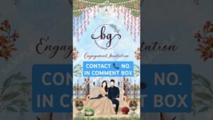 Engagement invitation video with caricature WhatsApp ring ceremony invite GS-904