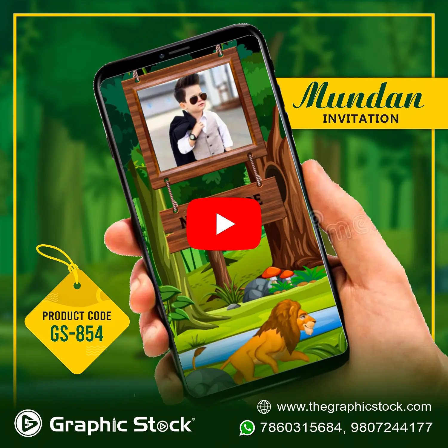 Jungle Theme Birthday Invitation Video ā GS-854