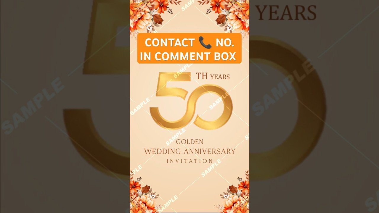 50th Wedding Anniversary Invitation Video Golden Jubilee – GS-909