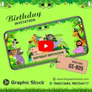 Jungle Theme Birthday Invitation Video – GS-805