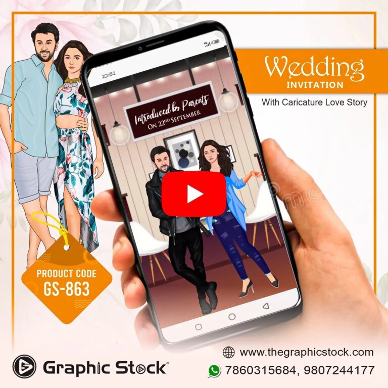 Caricature Story Wedding Invitation Video ā GS-863