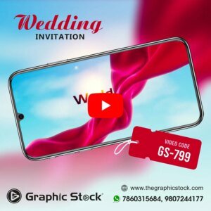 Romantic Wedding Invitation Video Red Fabric Flowing Theme – GS-799